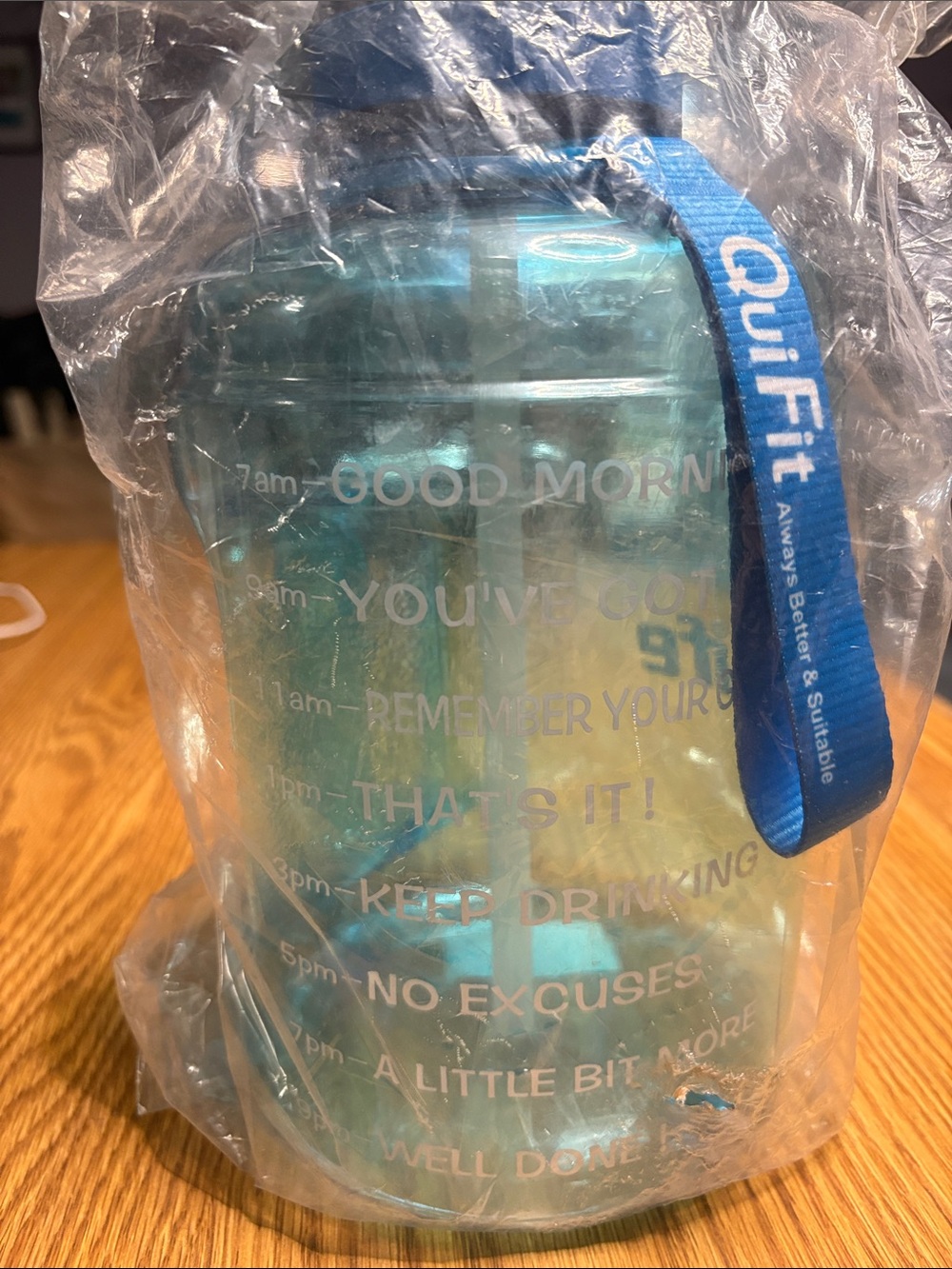 Blue Motivational Water Bottle - 1L